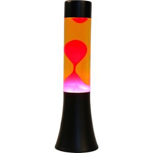 I-Total Lavalamp - Lava Lamp - Sfeerlamp - 30x9 cm - Glas/Aluminium - 25W - Rood met Gele Lava