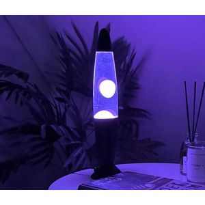 I-TOTAL® - LED lavalamp kleurverandering sokkel zwart, wax wit