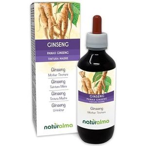 Ginseng (Panax ginseng) wortels Alcoholvrije moedertinctuur Naturalma - Vloeibaar extract druppels 200 ml - Voedingssupplement - Veganistisch