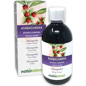 Ashwaganda of Indiase ginseng (Withania somnifera) wortels Alcoholvrije moedertinctuur Naturalma | Vloeibaar extract druppels 500 ml | Voedingssupplement | Veganistisch