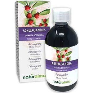 Ashwaganda of Indiase ginseng (Withania somnifera) wortels Alcoholvrije moedertinctuur Naturalma - Vloeibaar extract druppels 500 ml - Voedingssupplement - Veganistisch