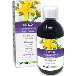 Sint-janskruid (Hypericum perforatum) kruid met bloemen Alcoholvrije moedertinctuur Naturalma - Vloeibaar extract druppels 500 ml - Voedingssupplement - Veganistisch