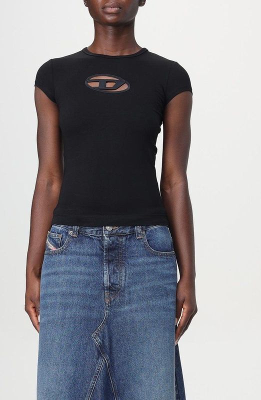 Diesel, Dames, Tops, Zwart, Maat: S Katoen,