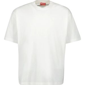 Diesel - T-shirt - Off White - 100% Katoen - Geborduurd Logo