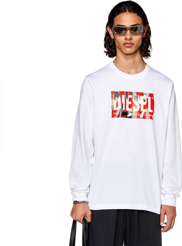 Diesel Just L6 T-shirt Met Lange Mouwen Wit L Man