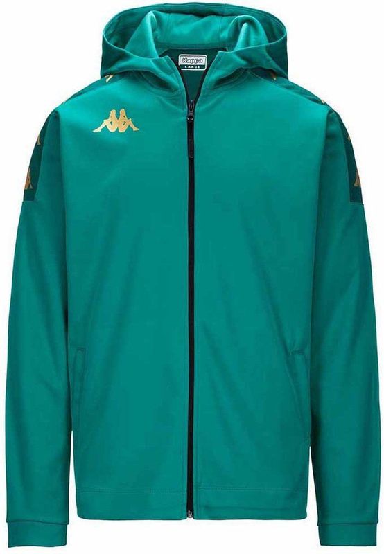 Kappa - Hoodie - Zwart - Polyester - Capuchon, Rits en Ritszakken