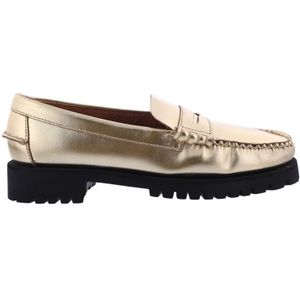 Sebago, Dames Dan Metallic Loafer Goud Grijs, Dames, Maat:40 EU