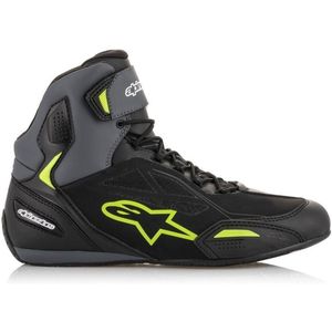 ALPINESTARS FASTER-3 DRYSTAR BLACK COOL GRAY MOTORCYCLE SHOES-9.5 - Maat - Laars