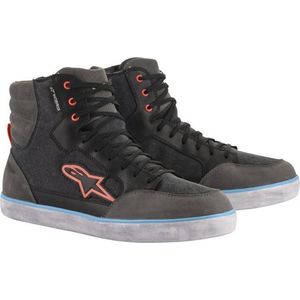 ALPINESTARS J-6 WATERPROOF CANVAS BLACK ANTHRACITE LIGHT BLUE MOTORCYCLE SHOES 8.5 - Maat - Laars