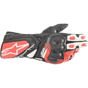 Alpinestars SP-8 V3, handschoenen, Zwart/Neon-Rood/Wit, XXL