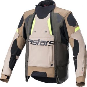 Alpinestars Halo Drystar Jacket Dark Khaki Sand Yellow Fluo Jas