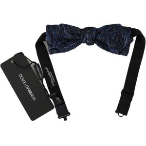 Dolce & Gabbana Heren Blauw Jacquard verstelbare hals Papillon Strik
