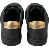 Dolce & Gabbana - Klassieke Leren Sneakers - Zwart - Dames