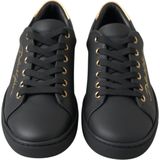 Dolce & Gabbana - Klassieke Leren Sneakers - Zwart - Dames