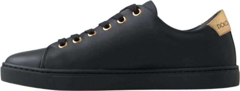 Dolce & Gabbana - Klassieke Leren Sneakers - Zwart - Dames