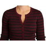 Dolce & Gabbana - Long Sleeve Button Cardigan - Zwart en Rood - Sweater
