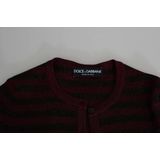 Dolce & Gabbana - Long Sleeve Button Cardigan - Zwart en Rood - Sweater