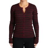 Dolce & Gabbana - Long Sleeve Button Cardigan - Zwart en Rood - Sweater