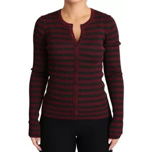 Dolce & Gabbana - Long Sleeve Button Cardigan - Zwart en Rood - Sweater