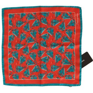 Dolce & Gabbana Orange Boat Print Silk Square zakdoek heren sjaal