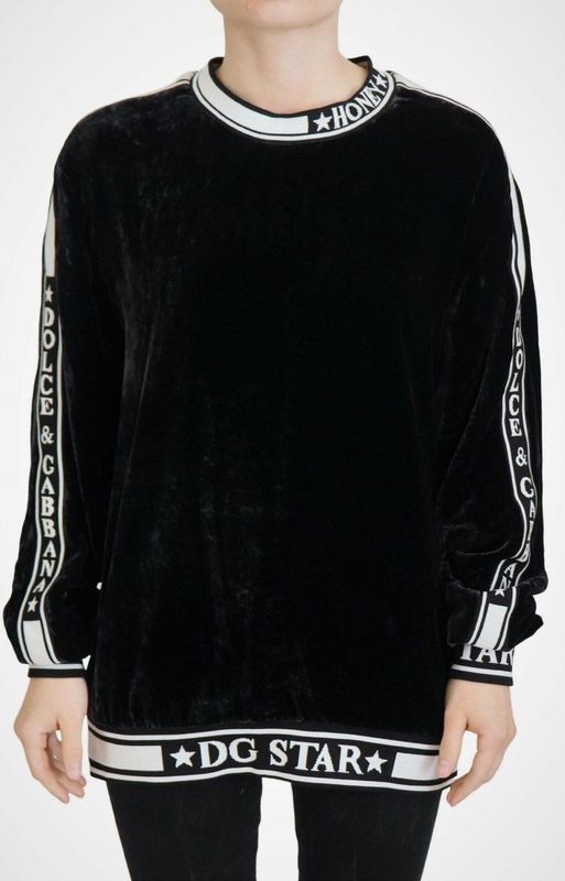 Dolce & Gabbana - DG Star Model - Sweatshirt - Zwart - Crew Neck Pullover