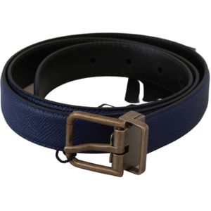 Dolce & Gabbana mannen blauw goud geborsteld gesp lederen riem