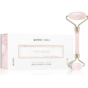 KORIKA Tools Face Roller Rose Quartz Stone massageroller voor Gezicht en Hals Quartz Roller Pink 1 st