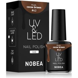 NOBEA UV & LED Nail Polish Gel Nagellak voor UV/LED Lamp glossy Tint Cocoa brown #42 6 ml