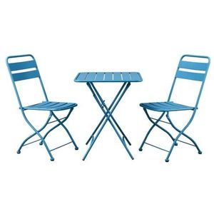 Estosa tuintafelset + 2 stoelen van aluminium in verschillende kleuren, robuust, gemakkelijk te sluiten, met noppen aan de poten (Niagara)