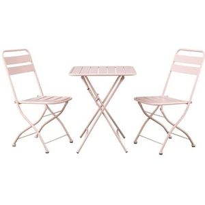 Estosa Tuintafelset + 2 stoelen van aluminium in verschillende kleuren, robuust, gemakkelijk te sluiten, met noppen aan de poten (Salsa)