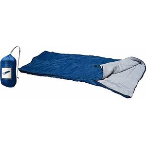 Slaapzak van polyester, waterdicht, afmetingen 190 x 75 cm, voor camping, zomer, winter, ritssluiting met reistas (blauw)
