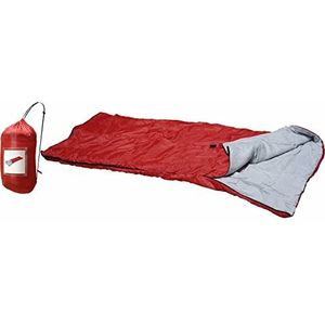 Slaapzak, polyester, waterdicht, afmetingen 190 x 75 cm, voor camping, zomer, winter, ritssluiting, met reistas (rood)