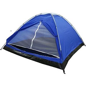 Campingtent voor 3-4 personen met muggennet, eenvoudig te monteren, waterdicht, voor kamperen in de open lucht, reizen, wandelen, trekking, vissen, kamperen (BLEU)