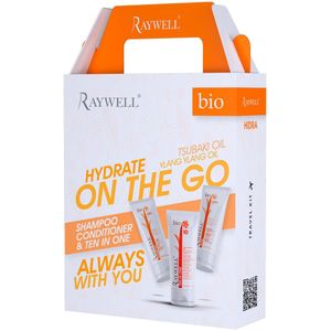 Raywell - Hydrate on the go kit - 3x100ml - Shampoo en Balsem voor Droog en Kroeshaar
