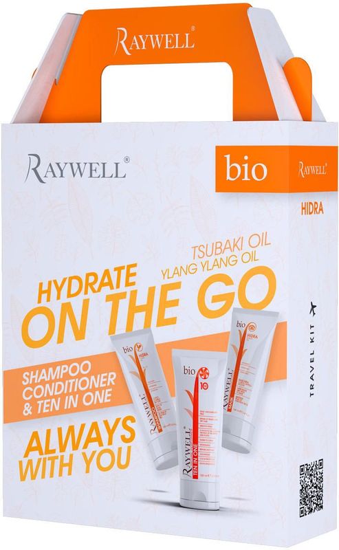Raywell - Hydrate on the go kit - 3x100ml - Shampoo en Balsem voor Droog en Kroeshaar