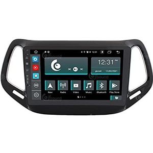 Aangepaste Auto Radio voor Jeep Compass Android GPS Bluetooth WiFi USB Full HD Touchscreen Display 9"" Easyconnect Processor 8core Spraakopdrachten