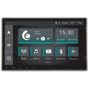 Universele auto-radio, 1 DIN, Android, GPS, Bluetooth, WLAN, USB, Dab+ touchscreen, 10 inch (35,4 cm), 4 Core Carplay Android Auto