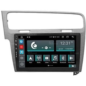 Specifieke autoradio voor Volkswagen Golf 7 satijn grijs Android GPS Bluetooth WiFi USB DAB+ Touchscreen 10"" 8core Carplay AndroidAuto