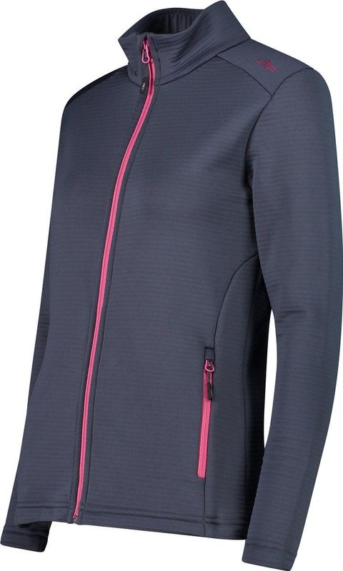 Fleecejack - Jacquardstof - Zwart - 90% Polyester 10% Elastaan