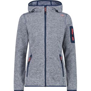 CMP - Gebreid Tech damesjack met vaste capuchon, blauwinktwit, XS