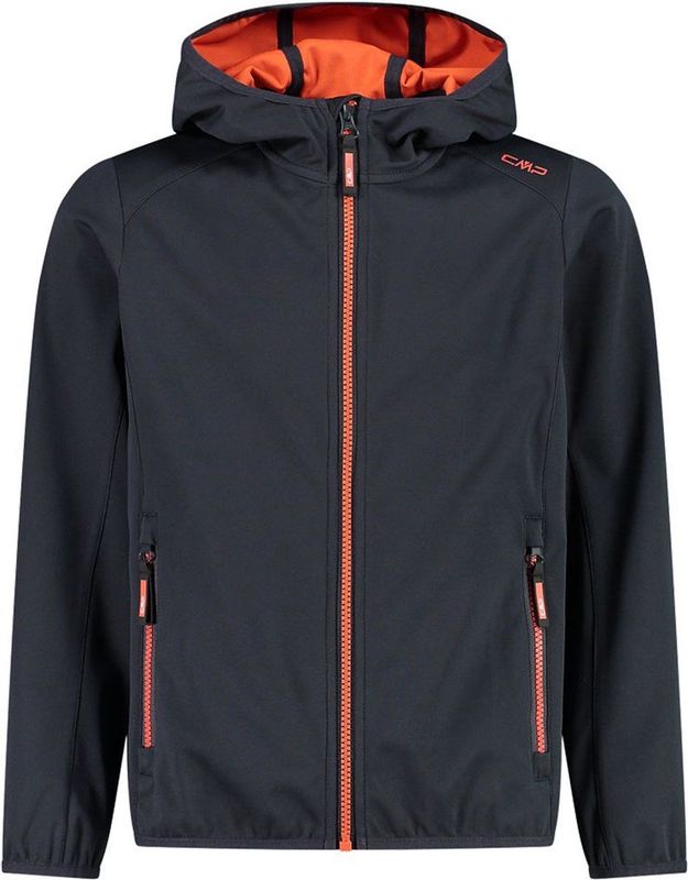 CMP - Lichte softshelljas voor kinderen met vaste capuchon, antraciet, 110