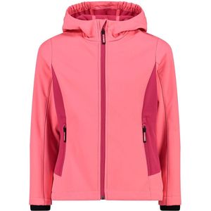 CMP - Softshelljas voor kinderen met vaste capuchon, glanzend fuchsia, 104
