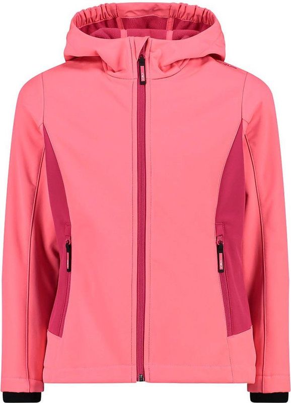 CMP - Softshelljas voor kinderen met vaste capuchon, glanzend fuchsia, 104