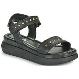 Sandalen met plateauzool in leer MJUS. Leer materiaal. Maten 38. Zwart kleur