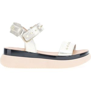 Sandalen met plateauzool in leer MJUS. Leer materiaal. Maten 36. Grijs kleur