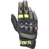 Alpinestars Halo Leather Gloves Forest Black Yellow Fluo 2XL - Maat 2XL - Handschoen