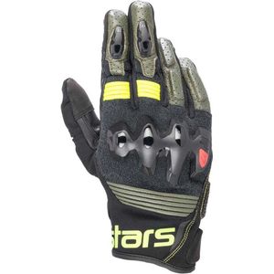 Alpinestars Halo, handschoenen, Zwart/Donkergroen/Neon-Geel, XXL
