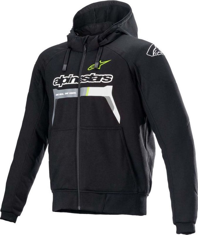 Alpinestars Chrome Ignition Hoodie - Zwart Geel Fluo - Motorjas