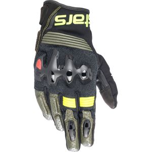 Alpinestars Halo, handschoenen, Zwart/Donkergroen/Neon-Geel, S