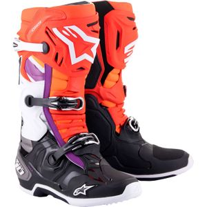 Alpinestars Tech 10 Black Red Fluo Orange Fluo White US 8 - Maat